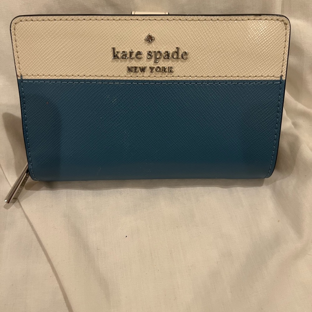 Kate Spade blue and white wallet. Super cute.